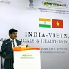Ông Murali Krishna, Giám đốc Hội đồng xúc tiến xuất khẩu dược phẩm Ấn Độ (PHARMEXCIL) phát biểu tại Hội nghị. (Ảnh: Mỹ Phương/TTXVN)