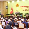 Chủ tịch HĐND thành phố Hà Nội Nguyễn Ngọc Tuấn phát biểu khai mạc Kỳ họp. (Ảnh: Văn Điệp/TTXVN)