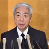 Nghị sỹ Hidehisa Otsuji phát biểu tại một cuộc họp báo ở Tokyo, Nhật Bản. (Ảnh: AFP/TTXVN)