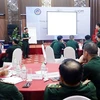 Cán bộ, chiến sỹ Bộ đội Biên phòng tỉnh Lạng Sơn tập huấn chống hoạt động mua bán người. (Ảnh: Thái Thuần/TTXVN)