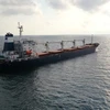 Con tàu chở hàng mang cờ Sierra Leone Razoni, chở ngũ cốc của Ukraine, được nhìn thấy ở Biển Đen ngoài khơi Kilyos, gần Istanbul, Thổ Nhĩ Kỳ vào ngày 3 tháng 8 năm 2022.