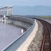 Cầu đường sắt xuyên biên giới Trung Quốc-Nga Đồng Giang-Nizhneleninskoye. (Ảnh: Tân Hoa Xã)