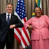 Ngoại trưởng Mỹ Antony Blinken và người đồng cấp Nam Phi Naledi Pandor tại Pretoria, Nam Phi, ngày 8 tháng 8 năm 2022. (Nguồn: Reuters)