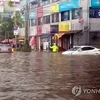 Mưa lớn gây lũ lụt ở Seoul, Incheon và các khu vực lân cận. (Nguồn: Yonhap)