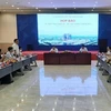 Quang cảnh buổi họp báo do UBND tỉnh Bình Dương tổ chức thông tin về kinh tế-xã hội 8 tháng năm 2022. (Ảnh: Chí Tưởng/TTXVN)