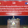 Ông Anouphap Tounalom, Bí thư Thành ủy Vientiane phát biểu. (Ảnh: Phạm Kiên/TTXVN)