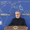 Người phát ngôn Bộ Ngoại giao Iran Nasser Kanaani phát biểu tại cuộc họp báo ở Tehran. (Ảnh: IRNA/TTXVN)