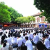 Trường THPT Trần Phú, quận Hoàn Kiếm trong ngày khai giảng năm học mới. (Ảnh minh họa: Tuấn Anh/TTXVN)