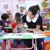 Một lớp học của 3 tuổi tại trường Mầm non 8-3, Lạng Sơn. (Ảnh: Anh Tuấn/TTXVN)