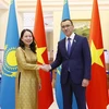 Phó Chủ tịch nước Võ Thị Ánh Xuân hội kiến Chủ tịch Thượng viện Kazakhstan Maulen Ashimbayev. (Ảnh: Lâm Khánh/TTXVN)