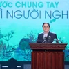 Thủ tướng Phạm Minh Chính phát biểu, vận động ủng hộ giúp đỡ người nghèo nhân Tháng cao điểm "Vì người nghèo" năm 2022. (Ảnh: Dương Giang/TTXVN)