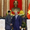 Chủ tịch nước Nguyễn Xuân Phúc tiếp Phó Tổng thống CHLB Nigeria Yemi Osinbajo. (Ảnh: Thống Nhất/TTXVN)