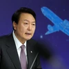 Tổng thống Hàn Quốc Yoon Suk-yeol phát biểu tại Seoul ngày 23/11/2022. (Ảnh: Yonhap/TTXVN)