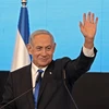 Ông Benjamin Netanyahu, lãnh đạo đảng Likud, phát biểu trước những người ủng hộ trong chiến dịch vận động tranh cử tại Jerusalem, ngày 1/11/2022. (Ảnh: AFP/TTXVN)