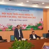 Bộ trưởng Bộ Văn hóa, Thể thao và Du lịch Nguyễn Văn Hùng phát biểu tại Hội nghị. (Ảnh: TTXVN phát)