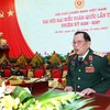 Thượng tướng Nguyễn Văn Được, Chủ tịch Hội Cựu chiến binh Việt Nam phát biểu tại Đại hội đại biểu toàn quốc Hội Cựu chiến binh Việt Nam lần thứ VII. (Ảnh: Trọng Đức/TTXVN