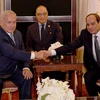 Thủ tướng Israel Benjamin Netanyahu (trái) cùng Tổng thống Ai Cập Abdel-Fattah el-Sissi bên lề Đại hội đồng LHQ tại New York ngày 27/09/2018. (Nguồn: PMO)