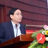 Phó Giám đốc Sở Văn hóa và Thể thao Đà Nẵng Hà Vỹ phát biểu. (Ảnh: Trần Lê Lâm/TTXVN)