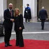 Thủ tướng Italy Giorgia Meloni (phải) và Chủ tịch Hội đồng châu Âu Charles Michel. (Nguồn: ANSA)