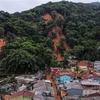 Hiện trường vụ lở đất sau những trận mưa lớn tại Juquehy, Sao Sebastiao, bang Sao Paulo, Brazil, ngày 20/2/2023. (Ảnh: AFP/TTXVN)