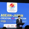 Đại sứ Kiya Masahiko, Phái đoàn Nhật Bản tại ASEAN, phát biểu tại Hội nghị. (Ảnh: Đào Trang/TTXVN)