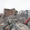 Cảnh đổ nát sau trận động đất tại Kahramanmaras, Thổ Nhĩ Kỳ, ngày 19/2/2023. (Ảnh: THX/TTXVN)
