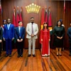 Đại sứ Phạm Thị Kim Hoa trình Thư ủy nhiệm lên Tổng thống Guyana. (Ảnh: TTXVN phát)