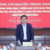 Trưởng Ban Tuyên giáo Trung ương Nguyễn Trọng Nghĩa phát biểu chỉ đạo buổi làm việc. (Ảnh: Phương Hoa/TTXVN)