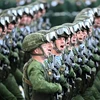 Binh sỹ Nga tham gia lễ duyệt binh kỷ niệm Ngày Chiến thắng tại Quảng trường Đỏ ở Moskva ngày 9/5/2022. (Ảnh: AFP/TTXVN)