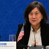 Đại diện Thương mại Mỹ Katherine Tai tại hội nghị các Bộ trưởng Kinh tế khu vực Ấn Độ Dương–Thái Bình Dương ở Los Angeles, bang California (Mỹ), ngày 8/9/2022. (Ảnh: AFP/TTXVN)