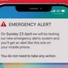 Tin nhắn thử nghiệm cảnh báo khẩn cấp được gửi đến điện thoại người dùng. (Nguồn: Irish Examiner)