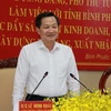 Phó Thủ tướng Lê Minh Khái phát biểu chỉ đạo tại buổi làm việc. (Ảnh: Đậu Tất Thành/TTXVN)