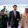 Tổng thống Syria Bashar al-Assad (thứ 3, trái) tới tham dự Hội nghị thượng đỉnh AL ở Jeddah, Saudi Arabia, ngày 18/5/2023. (Ảnh: AFP/TTXVN)