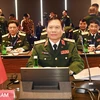 Thượng tướng Nguyễn Tân Cương dẫn đầu Đoàn đại biểu quân sự cấp cao QĐND Việt Nam tham dự hội nghị. (Nguồn: Báo Quân đội Nhân dân)