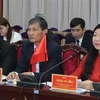 Đoàn đại biểu Ủy ban MTTQ Việt Nam thành phố Hà Nội tại buổi hội đàm. (Ảnh: Nguyễn Thắng/TTXVN)