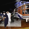 Máy bay trực thăng thành công đưa bệnh nhân về đến Bệnh viện Quân y 175, Thành phố Hồ Chí Minh. (Ảnh: TTXVN phát)