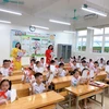 Học sinh lớp một trường Tiểu học Dương Quang, huyện Gia Lâm, Hà Nội, trong một giờ học. (Ảnh: Thanh Tùng/TTXVN)