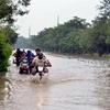 Cảnh ngập lụt tại New Delhi, Ấn Độ ngày 13/7/2023. (Ảnh: THX/TTXVN)