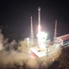 Tên lửa đẩy Chollima-1 mang theo vệ tinh trinh sát Malligyong-1 rời bệ phóng tại Bãi phóng vệ tinh Sohae ở quận Cholsan, tỉnh Bắc Phyongan, Triều Tiên ngày 21/11/2023. (Ảnh: Yonhap/TTXVN)