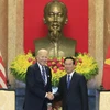 Chủ tịch nước Võ Văn Thưởng tiếp Tổng thống Hoa Kỳ Joe Biden có chuyến thăm cấp Nhà nước tới Việt Nam trong hai ngày 10-11/9/2023. (Ảnh: Thống Nhất/TTXVN)