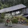 Chính phủ Nhật Bản đã huy động hàng nghìn binh sỹ và lực lượng cứu hộ chạy đua với thời gian để tìm kiếm các nạn nhân và khắc phục thiệt hại. (Ảnh: Kyodo/TTXVN)