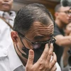 Cựu quan chức thuế Rafael Alun Trisambodo tham dự phiên tòa xét xử tội tham nhũng tại Tòa án quận trung tâm Jakarta, ngày 8/1/2024. (Ảnh Antara)