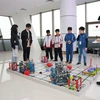 Một màn thi đấu của hai đội trong ngày thi 21/1. (Nguồn: Vietnam VEX Robotics National Championship 2024)
