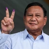 Ứng cử viên Tổng thống Indonesia Prabowo Subianto tại điểm bỏ phiếu ở Bogor ngày 14/2/2024. (Ảnh: AFP/TTXVN)