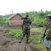 Phiến quân M23 gác tại khu vực Mutaho, CHDC Congo. (Ảnh: AFP/TTXVN)