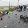 Hiện trường vụ tai nạn giao thông tại huyện Kiến Xương, Thái Bình. (Ảnh: Báo Giao thông)