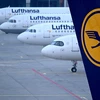 Máy bay của Hãng hàng không Lufthansa tại sân bay Frankfurt, Đức ngày 7/3/2024. (Ảnh: AFP/TTXVN)