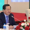 Phó Thủ tướng Lê Minh Khái chủ trì Diễn đàn Hợp tác xã Quốc gia năm 2024. (Ảnh: Tuấn Anh/TTXVN)