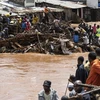 Cảnh ngập lụt sau những trận mưa lớn tại Nairobi, Kenya, ngày 24/4/2024. (Ảnh: AFP/TTXVN)