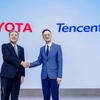 Toyota công bố liên minh chiến lược với Tencent tại Triển lãm ôtô Bắc Kinh vào ngày 25 tháng 4 năm 2024. (Nguồn: China Daily)